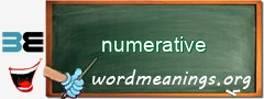 WordMeaning blackboard for numerative